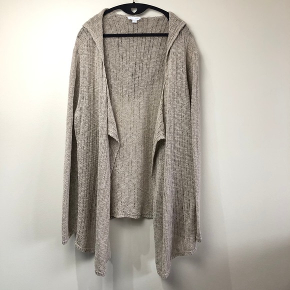 J Jill Cardigan Large Sweater Open Longline Knit Lagenlook Beach Grandma Minimal - Picture 5 of 16
